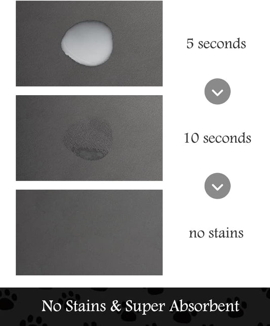 Pet Feeding Mat-Absorbent Dog Mat for Food and Water Bowl-No Stains Qu