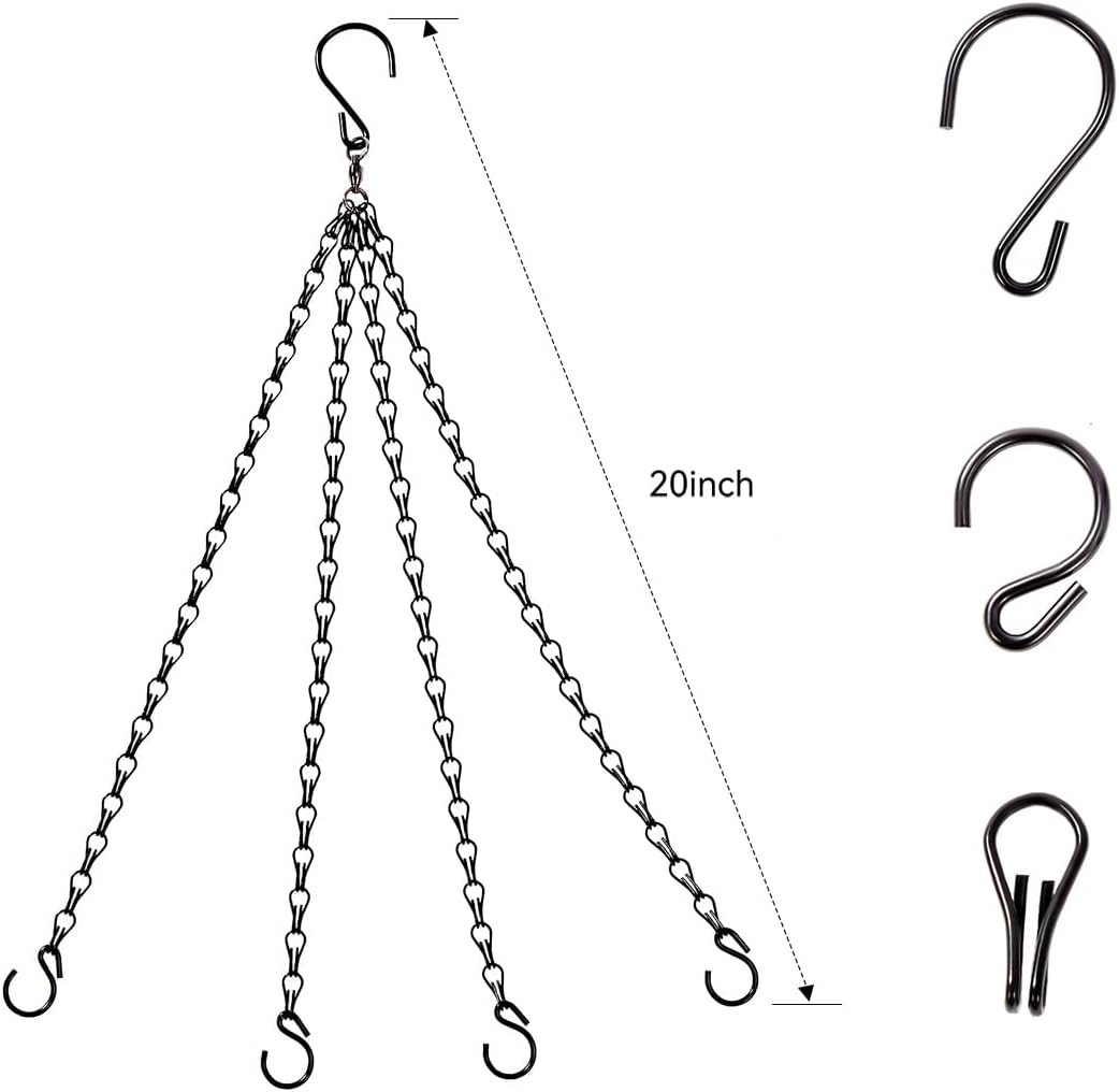 Heybe Update 360 Degree Swivel Hanging Basket Chains, 4 Point 20 Inche