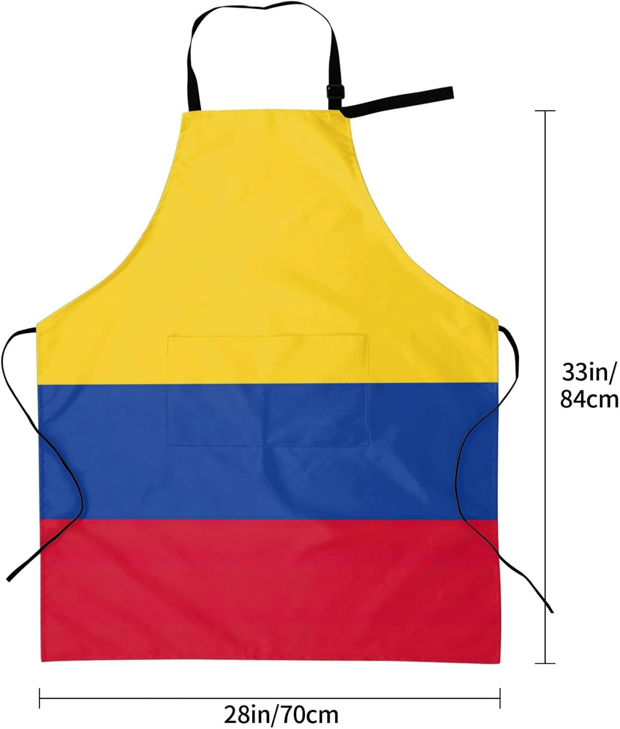 Flag of Colombia Print 28 x 33in Waterproof Apron with Pockets Fashionable Versatile Smock for Baking