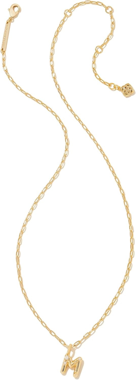 Kendra Scott Crystal Letter Short Pendant Necklace, Fashion Jewelry fo
