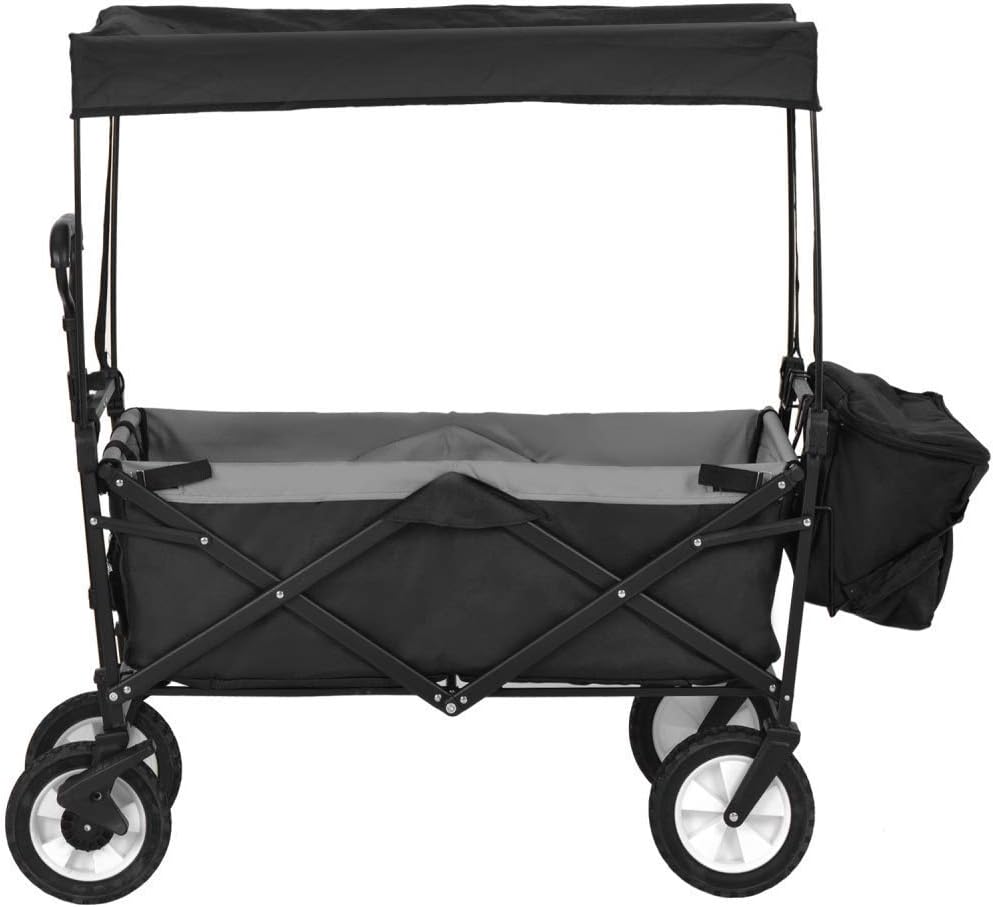 Folding Camping Cart,Portable Garden Cart with 4 Wheels,Romovable Cano