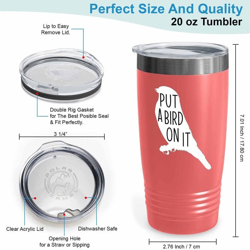 Bird Lover Coral Edition Viking Tumbler 20oz - Put a Bird on it - Humm