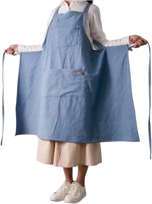 Denim Matching Apron for Kids and Adults, Children Age 4-7 9-12, Cooki