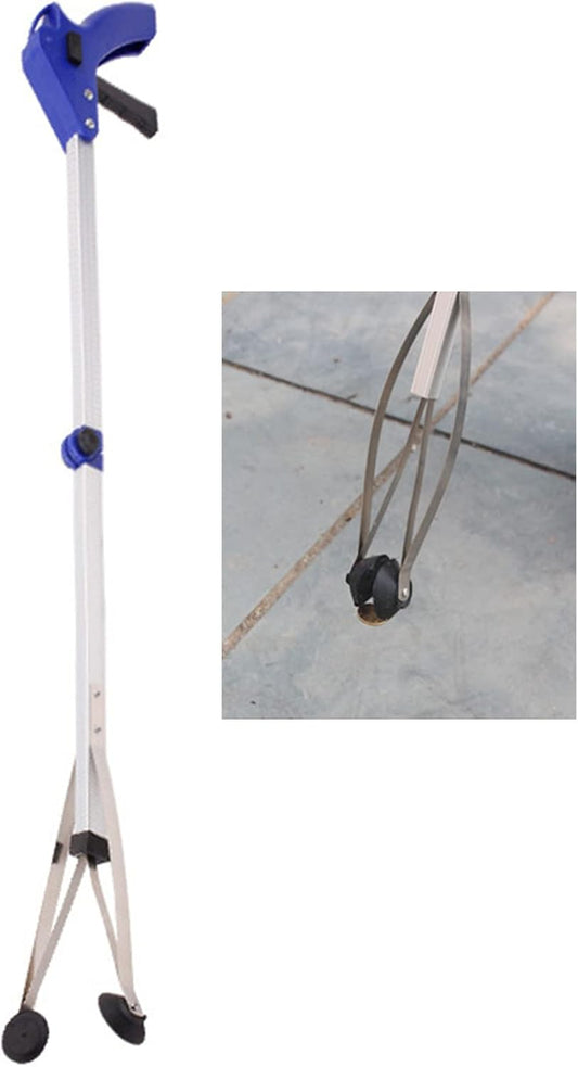 Foldable Reacher Grabber Tool,Long 32" Foldable Extender Gripper Tool, Suction Cups for Precise Work, Claw Trash Garbage Picker,Garden Nabber(Aluminum Square Tube)