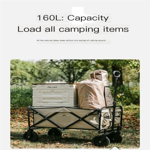 Portable Camping Cart,Portable Folding Beach Camping Trolley Cart for Off Road Adventures