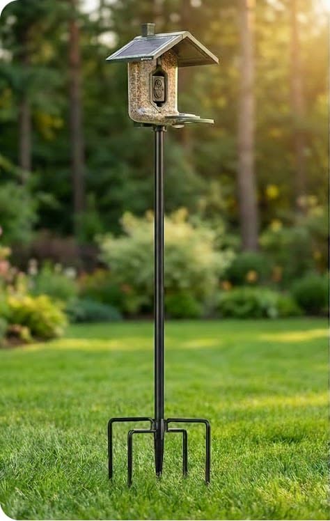 Smart Bird Feeder Pole Stand – Upgraded Wide & Sturdy Metal Design for