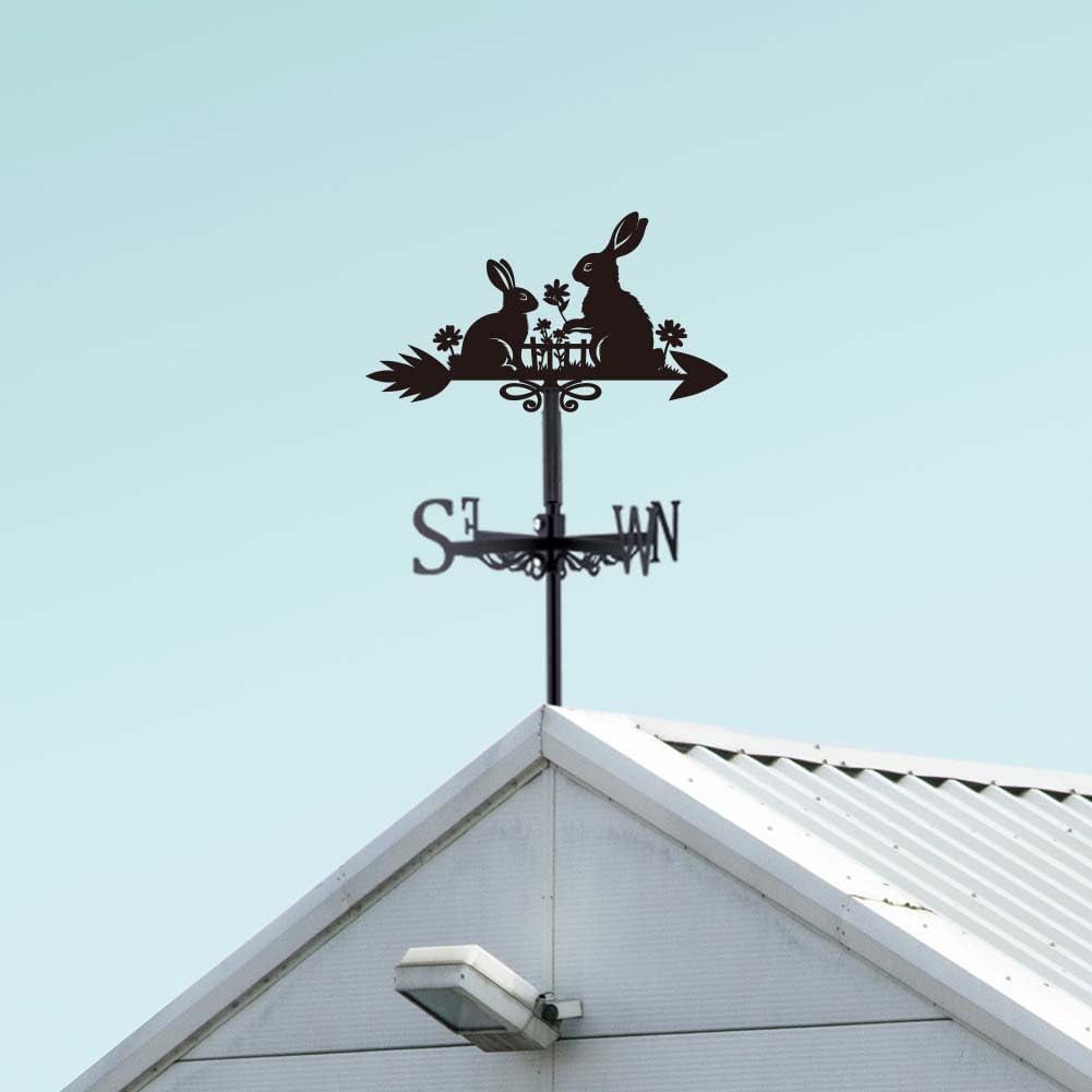 SUPERDANT Rabbit Weathervane Rabbit Weather Vane for Roof Mount Animal Metal Weathervane for Garden Wind Direction Indicators for Farmhouse Yard Outdoor Farm Barn Sheds Patio Decoration