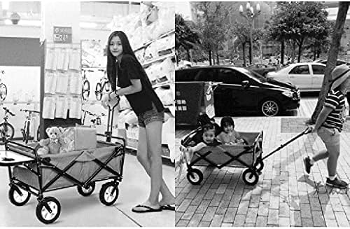 Outdoor Wagon Garden Carts Outdoor Carts Wagons Beach Cart Folding Wagon Folding Portable Outdoor Four-Wheeled Camper All Terrain Wagon with Dining Table Wagons (Green 85 * 50cm)