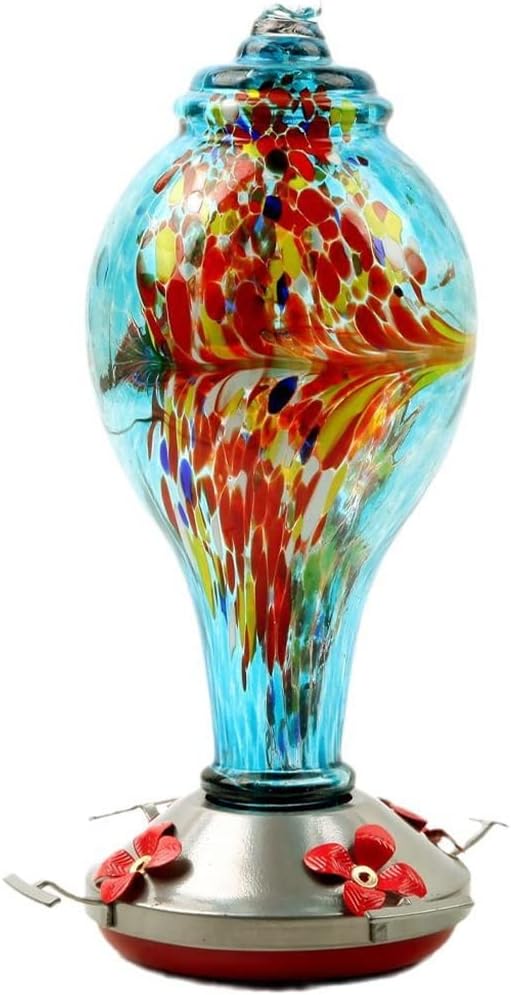 Transparent Feeder Outdoor Stained Glass Bird Hanging Feeder Birds Drink Water Pet Supplies (Color : A) (C)
