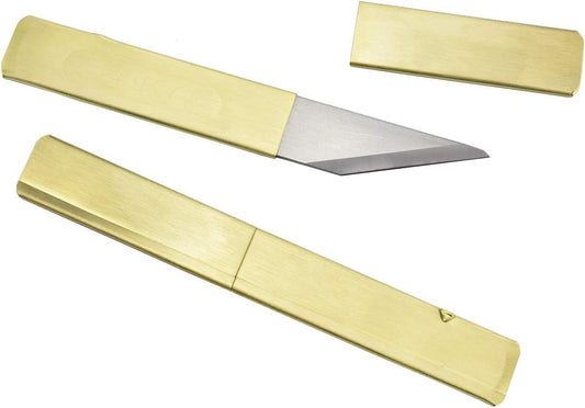 Right Hand/Wood Carving Japanese Kiridashi Knife/Brass (Japan Import)