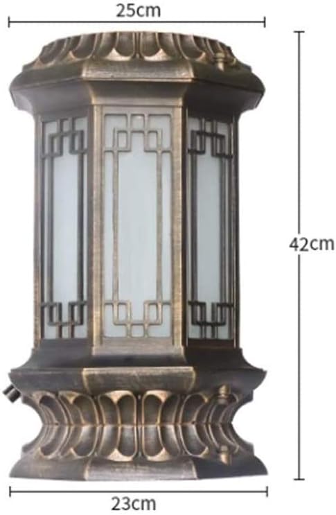 Fashion Outdoor Solar Wall Bollard Column Lamp Garden Villa Doors Courtyard Garage Pillar Light Park Retro Exterior IP42 Waterproof Decoration Terrace Balcony Porch Traditional Indo