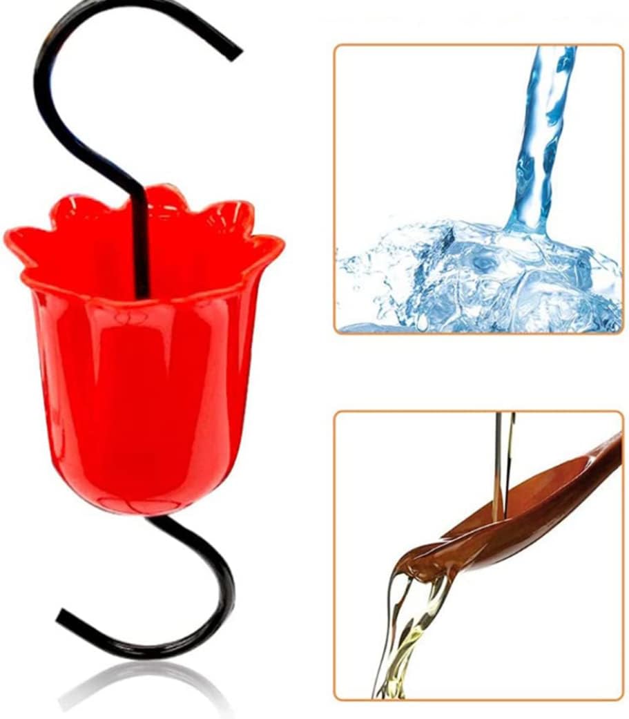 Ant Guard for Hummingbird Feeder Ant Moat Hook with Brush Bird Feeder Accessory for Outdoor Oriole Feeder 3Sets Red Spring Gardening Tool