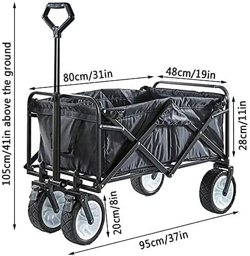 Portable Camping Cart,Portable Outdoor Camping Cart, Outdoor Folding Utility Wagon Heavy Duty Garden Trolley, Folding Push Cart with Brake, High Capacity, Load-Bearing 100kg / 22