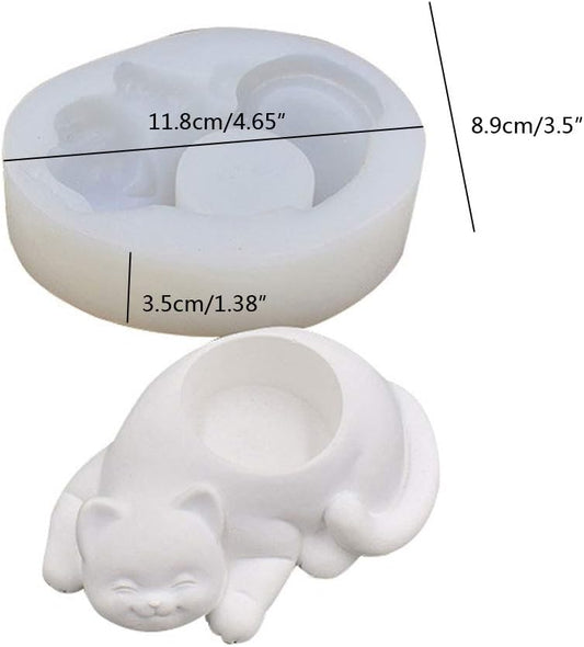 angwang Mold,Cat Shape Silicone Flower Pot Mold DIY Cactus Succulent P