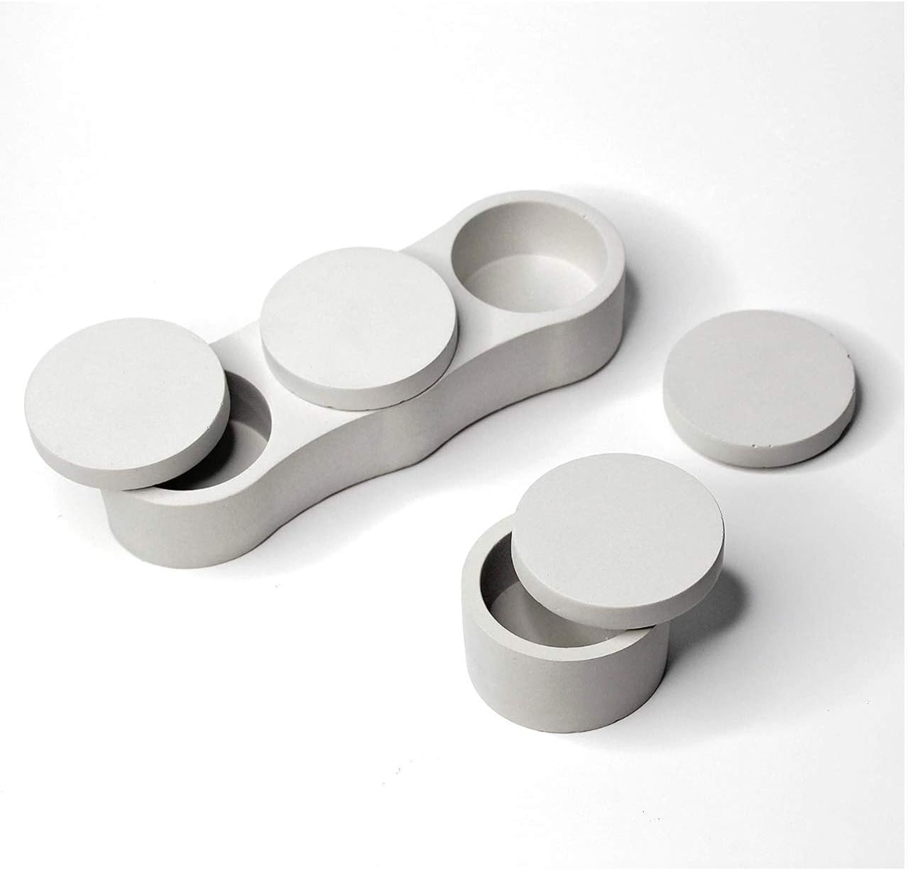 3 Spaces Single Small Pot Kit Cement Storage Box Handmade Candle Holde