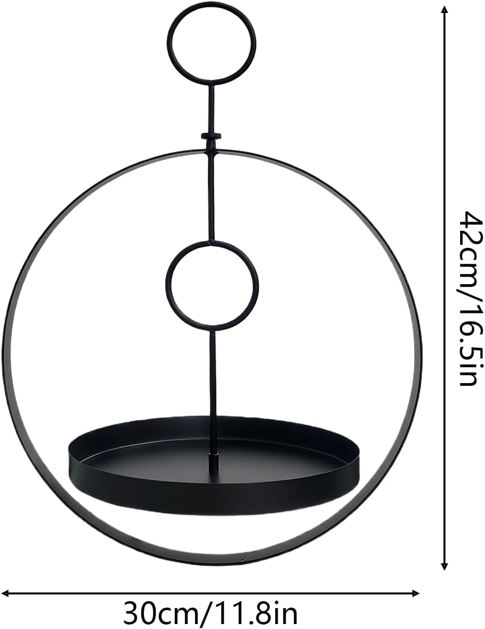 Bird Feeder, Metal Weatherproof Ring Design Feeding Tray with Hooks for Wild Birds, Garden, Patio, Aviary, Finch, Parrots, Pet Outdoor & Indoor Décor