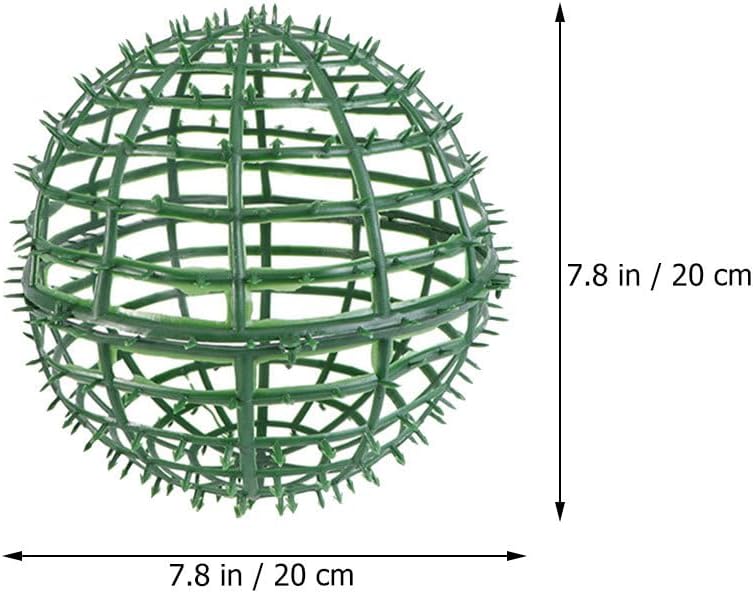 Amosfun 2Pcs Artificial Topiary Ball Frames 7.87 Inch Plastic Flower Arrangement Ball Stand Decorative Grass Rack for Garden Wedding Party Home Decor