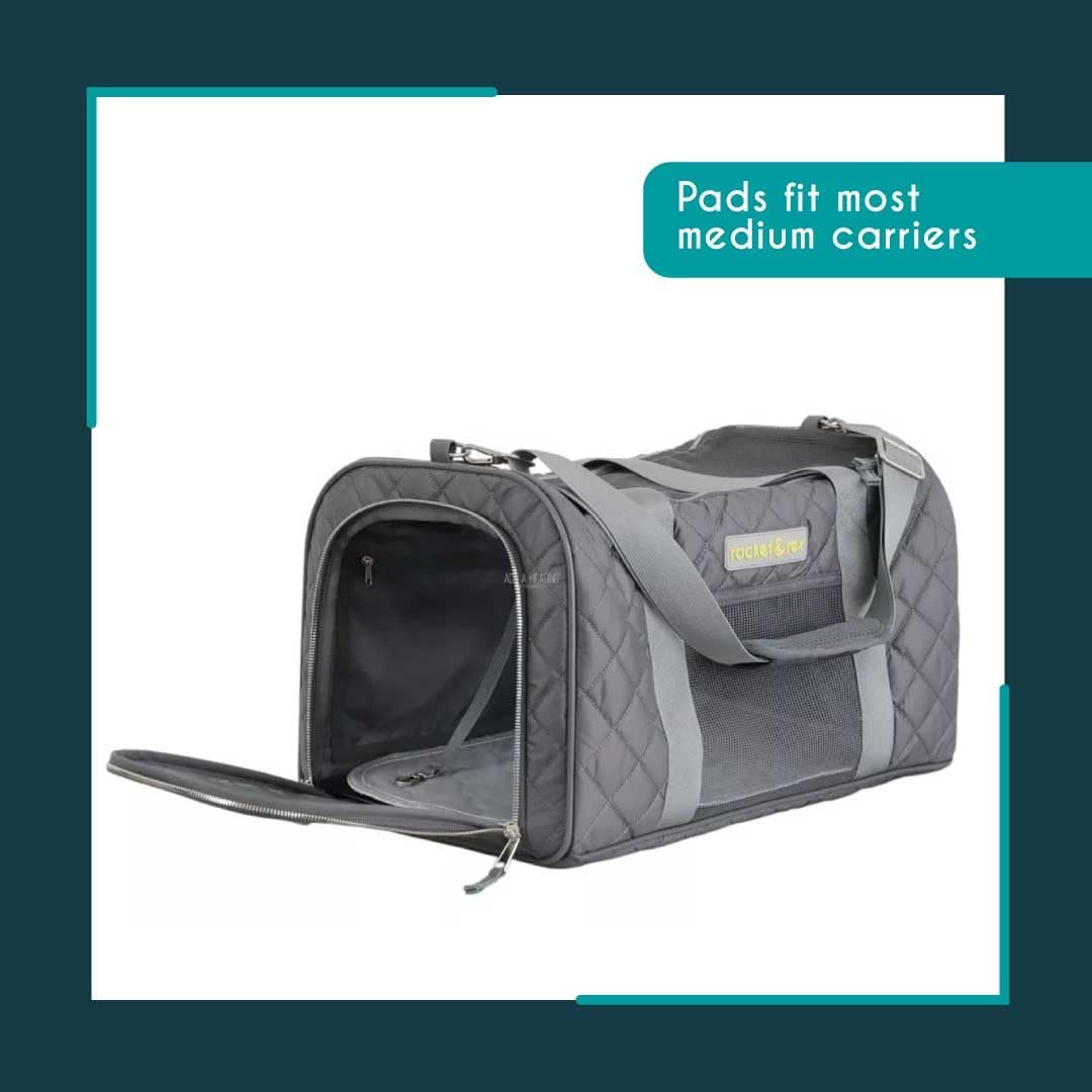 rocket & rex Premium Washable Pet Carrier Pads, Reusable, Waterproof &