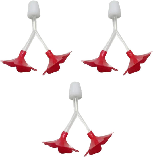 Pack Of 3 Y Shape Hummingbird Feeders Flower Feeder Outlet For Outdoor Garden Bird Watering Attracts Wildbird Hummingbird Feeder Red Flowers