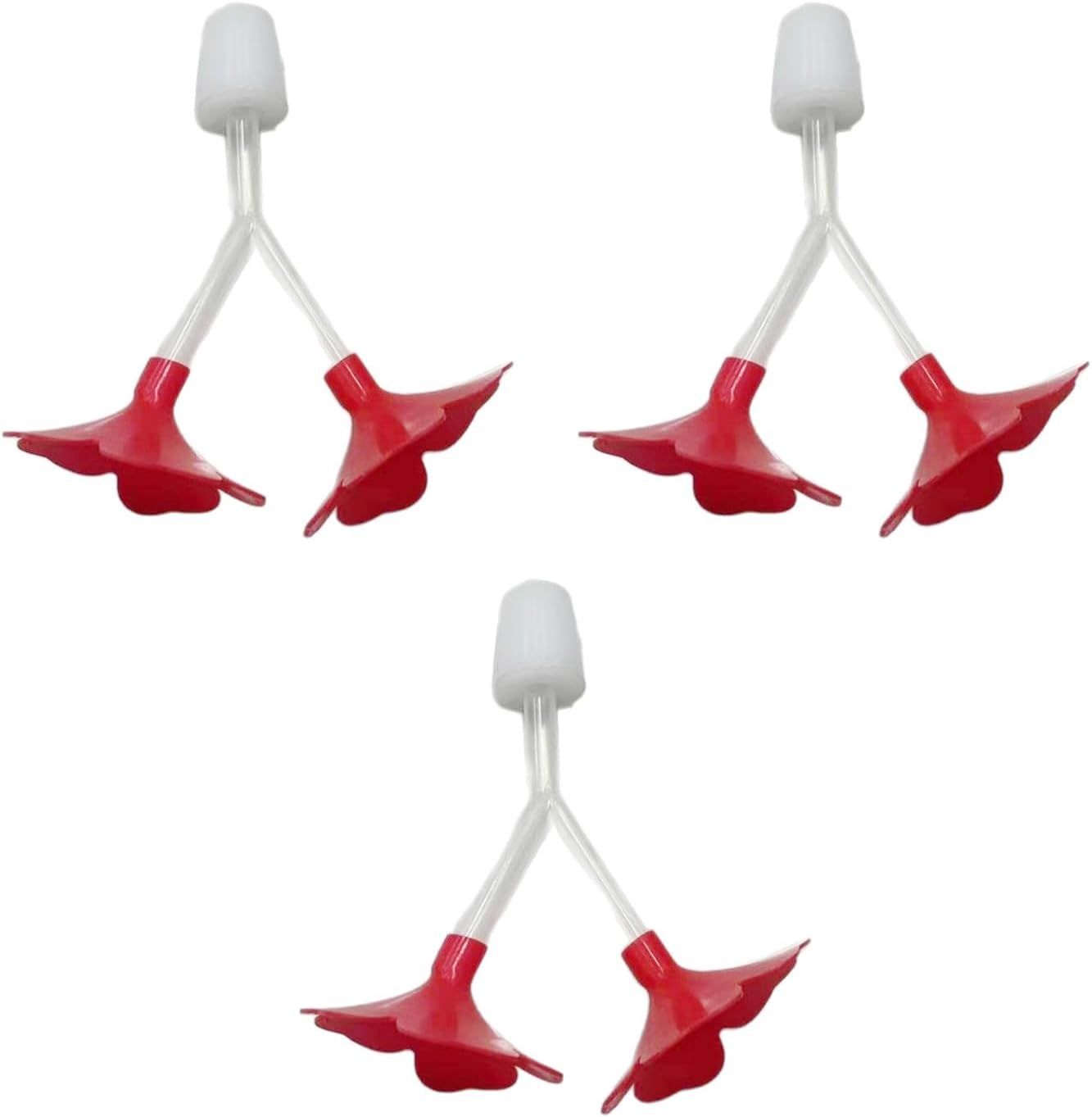 Pack Of 3 Y Shape Hummingbird Feeders Flower Feeder Outlet For Outdoor Garden Bird Watering Attracts Wildbird Hummingbird Feeder Red Flowers
