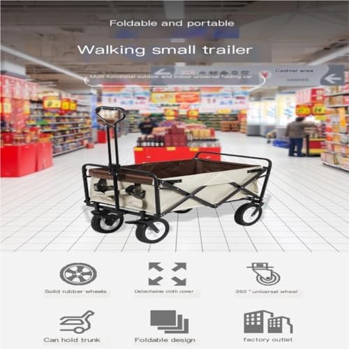 Portable Camping Cart,Folding Beach Cart Portable Mini Trolley for Camping Fishing Outdoor Activities