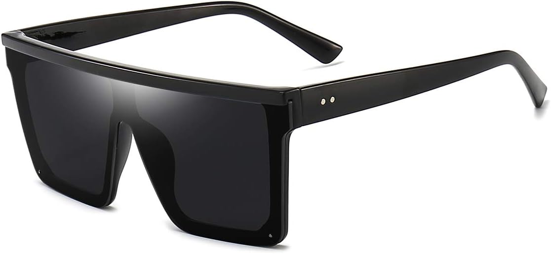Dollger Square Oversized Sunglasses for Women Men Fashion Flat Top Big