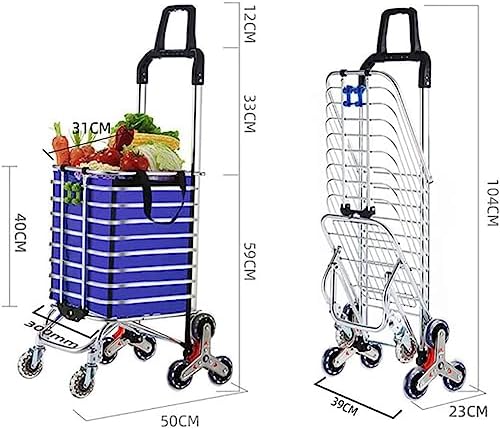 Heavy Duty Collapsible Wagon Cart with 8 Silent Universal Wheels, 360° Rotating Handle, 51KG Load Capacity, Foldable Folding Carts for Outdoor, Gardening, and Stair Climbing