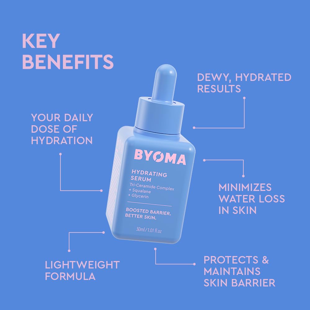 BYOMA Hydrating Serum - Moisturizing Facial Serum with Squalane, Glyce