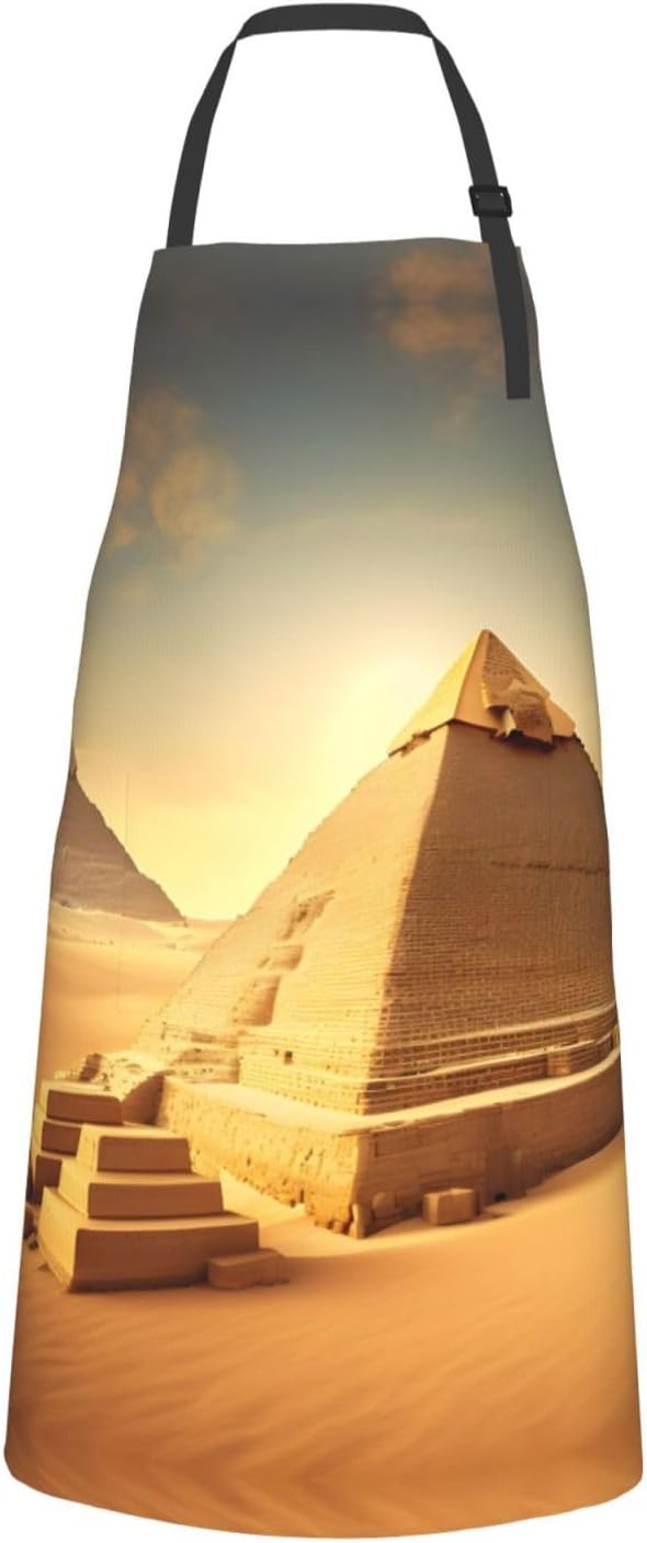 Egyptian Pyramid in Desert Print Laundry apron 28x33 In Waterproof Kit