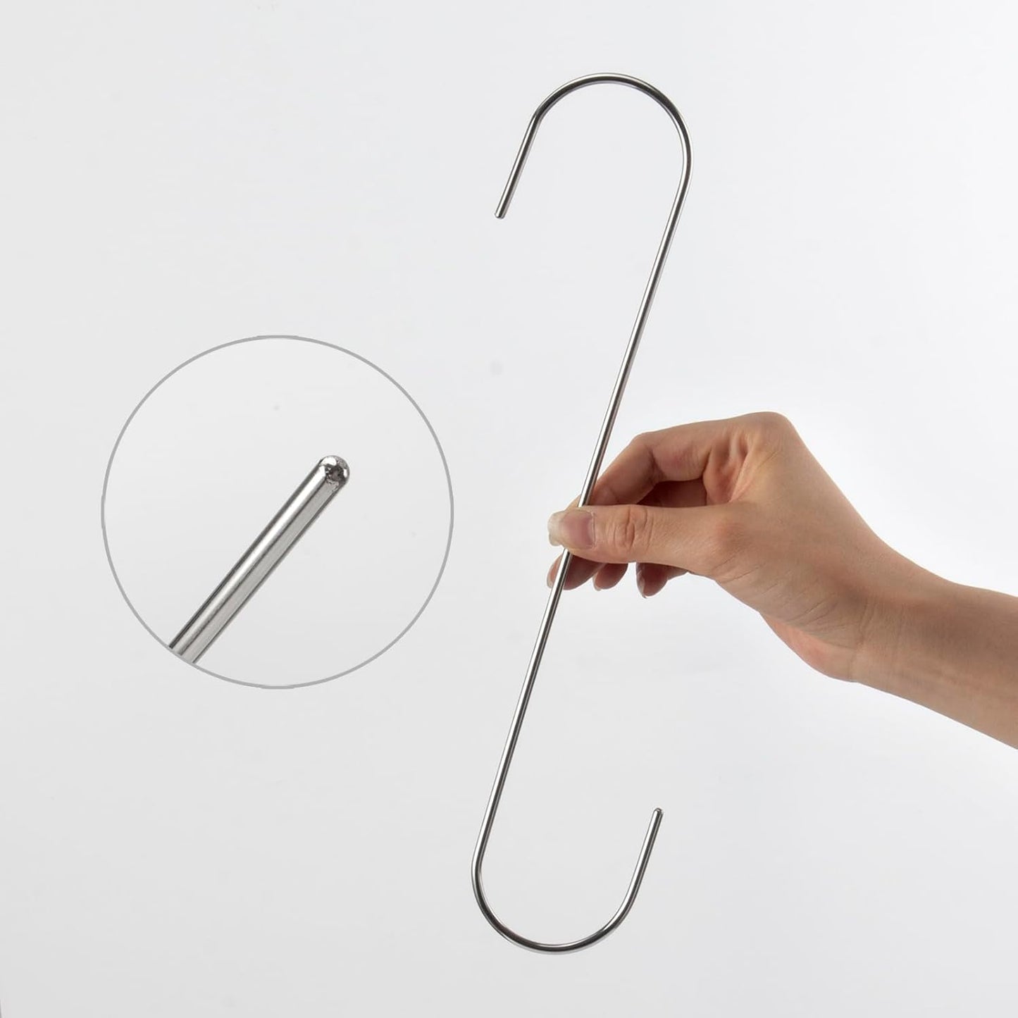 Extra Long S Hook Heavy Duty for Hanging Plants Bird Feeders Stainless