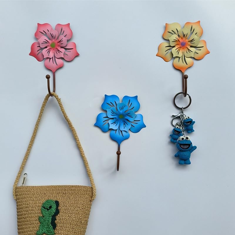 Decorative Wall Mounted Flower Hooks,Flower Shaped Decorative Wall Hoo