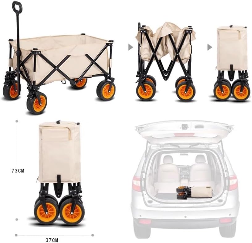 Collapsible Wagon Cart with Wheels Foldable Folding Wagons Carts Silen