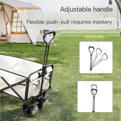 Portable Camping Cart,Fashionable Outdoor Beach Trolley Cart for Camping and Home Shopping Portable and Foldable Storage Cart for Outdoor Activities (Black)