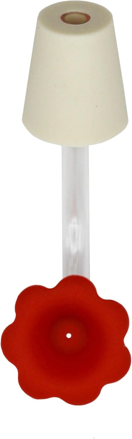 Creative Hobbies Floral Tip Hummingbird Feeder Tubes for DIY Hummingbird Feeders, 1" Long Stopper | Pack of 3
