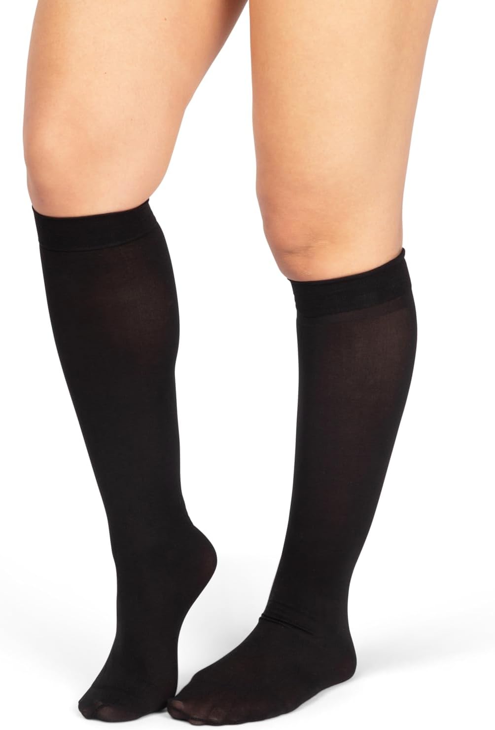 Winterlace Women’s Trouser Socks, Opaque Stretchy Nylon Knee High, Man