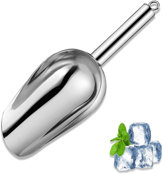 Metal Ice Scoop 6 Oz，Kitchen Ice Scooper for Ice Maker, Small Food Sco
