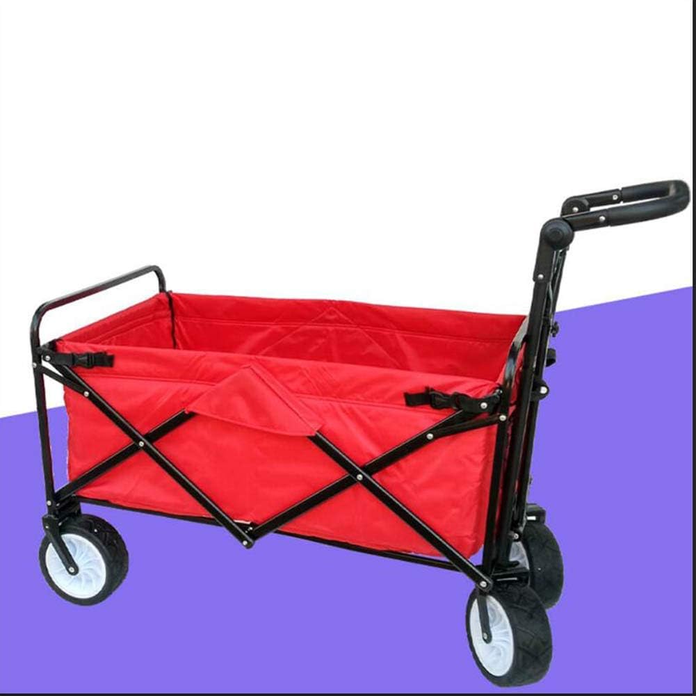 Folding Trolley,Utility Pull Wagon Collapsible Foldable Trolley Cart,Large Capacity and 4 Wheels for Outdoor Camping BBQ Gardening Shopping Beach Sporting Events(B)(A)/B