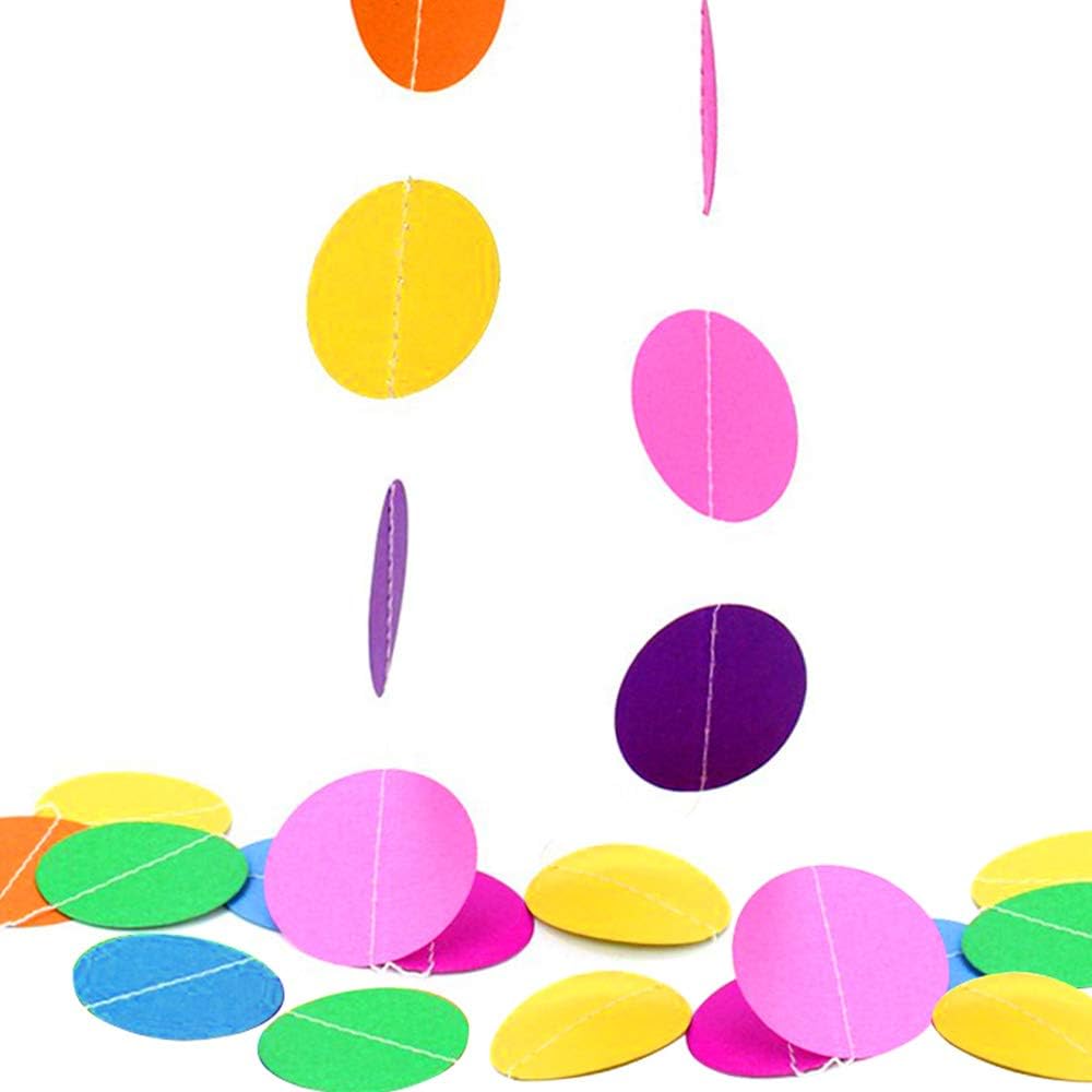 Fecedy Happy Birthday Banner With Colorful Paper Flag Bunting Paper Circle Confetti Garland Swirl Streamers Honeycomb ball for Birthday Party Decorations