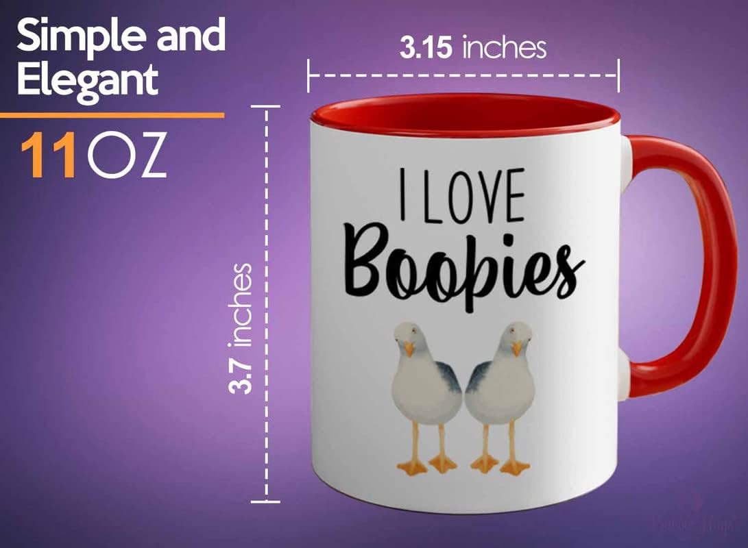 Bird Lover Two Tone Red Edition 11oz - Love Boobies - Hummingbird Nest Cage Parrot Dad Gardening Outdoor Birdwatcher Feeder