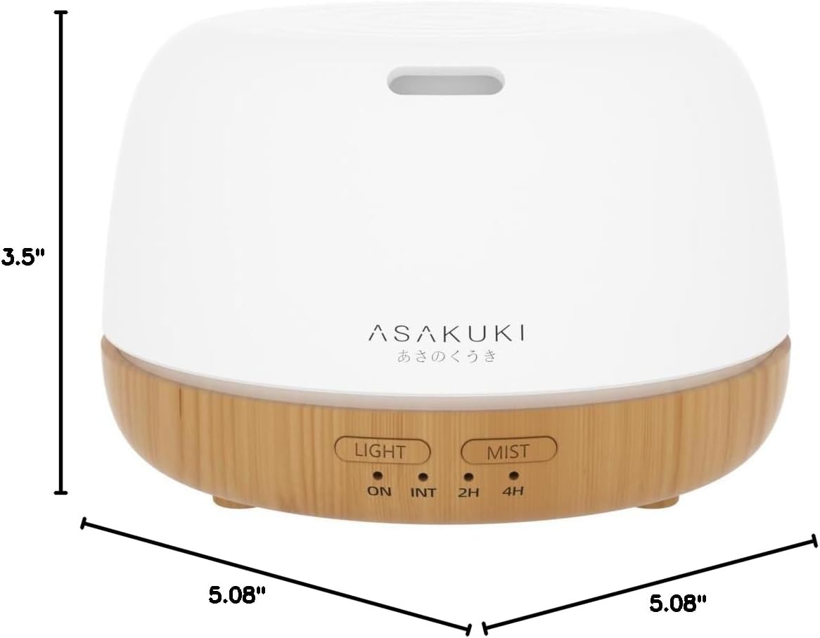 ASAKUKI Essential Oil Diffuser, 300ml Ultrasonic Aromatherapy Oil Humi