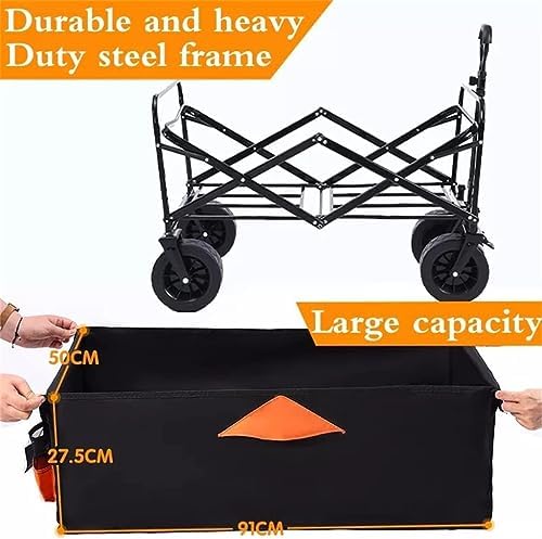 Collapsible Wagon Cart with Wheels Foldable Folding Wagons Carts Silen