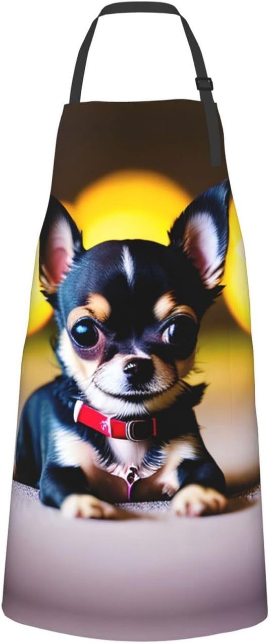 Chihuahua Dog print Waterproof chef's apron with pocket apron for kitchen cooking baking barbecue and gardening