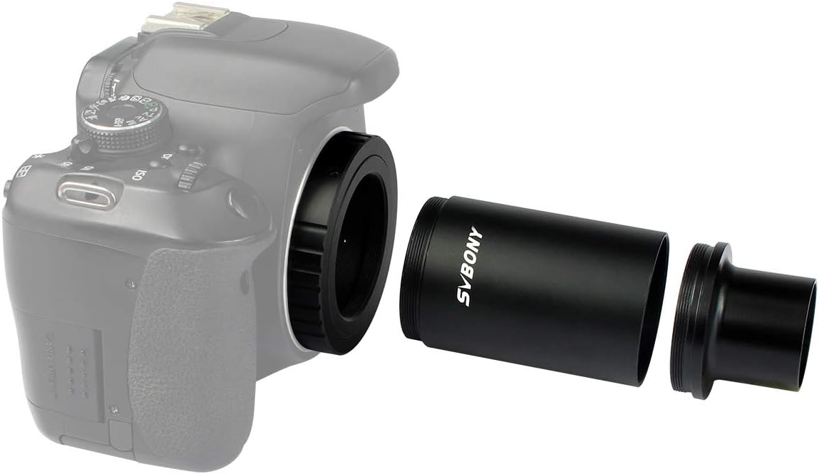 SVBONY T2 T Ring Adapter, Metal 1.25 inch Telescope Accessory, Compatible for Canon EOS Cameras Photography Dedicated CA1 Sleeve Extended Cylinder for Telescope