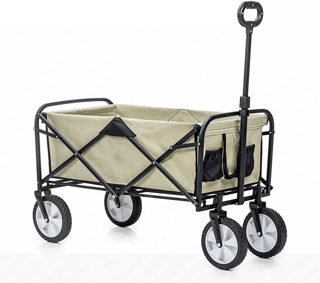 Outdoor Folding Trolley Portable Camping Picnic Lever Car Light Trolley Small Pull cart(D)