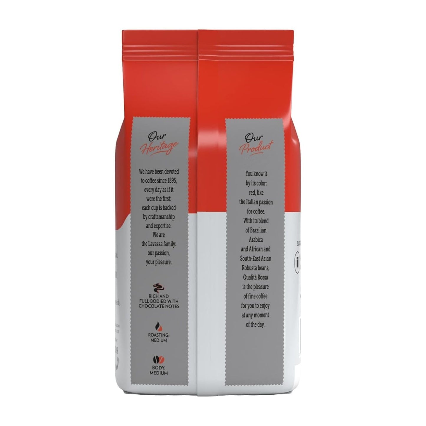 Lavazza Qualità Rossa Whole Bean Coffee, Medium Roast, Arabica and Robusta Blend, 2.2 lb Bag (Pack of 1)