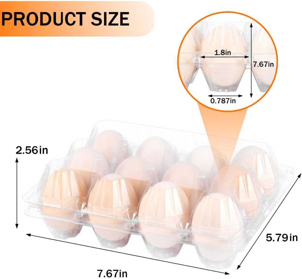 100 Pack 12 Count Plastic Egg Cartons - Bulk Cheap Clear Reusable Egg Containers for Chicken Eggs, Dozen Egg Storage Solutions.