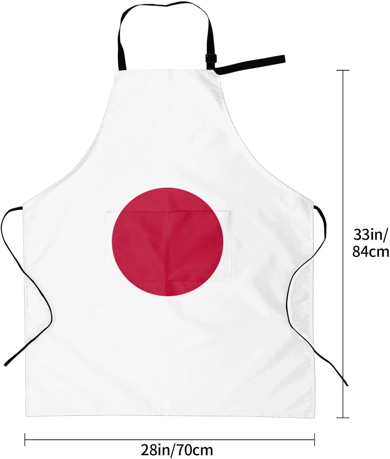 Japanese flag print Waterproof apron with pocket adjustable cooking ap