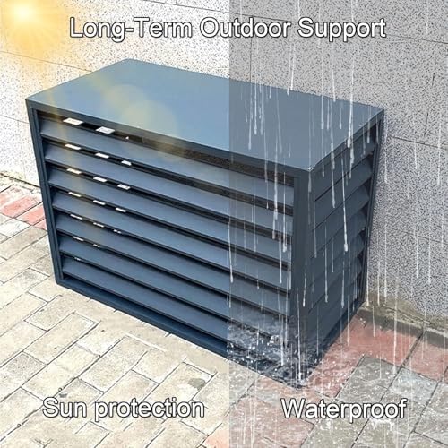 Outdoor AC Cover Privacy Screen Fence - All-Weather Anti-Theft Aluminum Air Conditioner Cover & Plant Stand for Rain/Sun Protection - Durable, Stylish, Multi-Functional Outdoor Solution