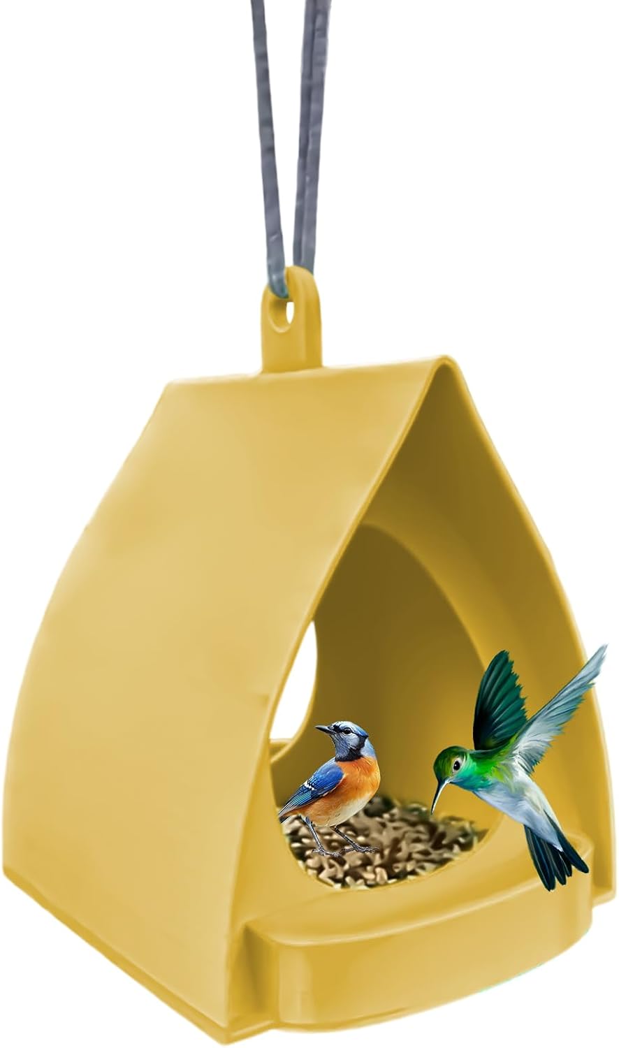Hut Shape Bird - Outdoor Hangable Station, Open Bird Feeders fBirdhouse for Garden, Balcony, or Backyard, Squirrel Resistant Seed for Winter Feeding Attracts Hummingbirds Sparrows