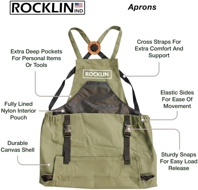 Rocklin Garden Apron – Heavy Duty Canvas Garden Apron For Women & Men 
